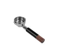 Compatible For IKAPE, Openwork Bottomless Portafilter, Handle Made Of Stainless Steel And Walnut With High Extraction Precision Basket, Silver.(E61 Black)