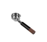 Compatible For IKAPE, Openwork Bottomless Portafilter, Handle Made Of Stainless Steel And Walnut With High Extraction Precision Basket, Silver.(54mm Breville Black)