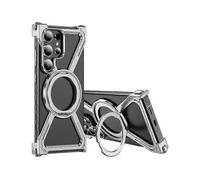 Compatible for Samsung Galaxy S24 Ultra Magnetic Case Military Grade Anti Drop Rotating Kickstand Titanium Alloy Bumper Phone Cove