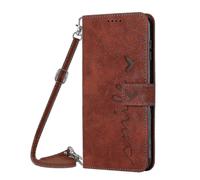 Compatible Iphone 13 Case Flip Flop Lanyard Book Case Premium Soft Leather - Red