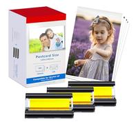 Compatible para Canon CP1500 CP1300 KP-108IN 3115B001 (AA) Papel y Tinta, Compatible con Canon Selphy CP1500 CP1300 CP1200 CP1000 CP910 CP820, 3 Cartuchos y 108 Hojas Papel fotográfico (100x148mm)