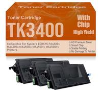 Compatible para Kyocera ECOSYS PA4500x MA4500x MA4500ix MA4500fx MA4500ifx Cartuchos de tóner con Chip, Alto Rendimiento, Alta Capacidad, 12 500 páginas,TK3400-3PC
