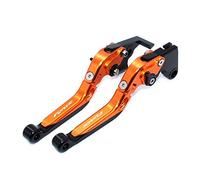 Compatible Para Yamaha FORCE155 FUERZA 155 2017 2018 2019 Empuñaduras De Motocicleta Manillar Manillar CNC Aluminio Palancas De Embrague De Freno Ajustables(Orange)