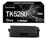 Compatible TK-5280 para Kyocera Cartucho de tóner con Chip | 13.000 páginas negro/11.000 páginas color para Kyocera ECOSYS M6235cidn M6635cidn P6235cdn Impresora,Black