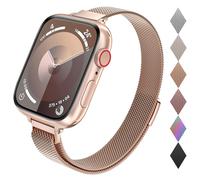 Compatible with Apple Watch Band 38mm 40mm 41mm 42mm 44mm 45mm 49mm Stainless Steel Slim & Thin Milanese Magnetic Clasp Strap Women and Men Replaceme
