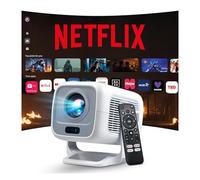 [Compatible with Netflix Google CTS Approved] Smart Proyector Nativo 1080P FHD 4K Soporte, Auto Focus/Keystone, 1200 ANSI Lumens Proyector Portatil iOS/HDMI/USB LYNCAST N300 Android 13 Mini Projector