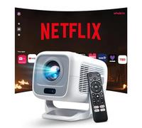 [Compatible with Netflix] Smart Proyector Nativo 1080P FHD 4K Soporte, Auto Focus/Keystone, 1200 ANSI Lumens Proyector Portatil Google CTS Approved iOS/HDMI/USB LYNCAST N300 Android 13 Mini Projector