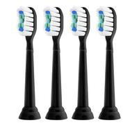 Compatible with Philips Sonicare Electric Toothbrush Replacement Toothbrush Heads, Diamond Clean Brush Head for 4100 5300 6500 Black-4 Pcs