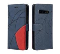 Compatible with Samsung Galaxy S10 Case Card Pu Holder Leather Cuir Wallet Flip Cover - Blue
