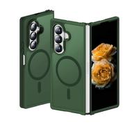 Compatible with Samsung Galaxy Z Fold 7 Funda, traslúcido Trasero Antideslizante paragolpes antiimpacto Cubierta Protectora con Anillo magnético - Verde