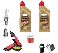 COMPATIBLES con Honda Forza 125 Servicio Completo Motor-Mantenimiento Cambio LUBRICANTE CASTROL Power 1 SINTÉTICO Racing 10W40 4T Super ACELERACIÓN Filtro DE Aceite+DE Aire+BUJÍA