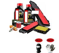 COMPATIBLES con KYMCO K XCT 300i Servicio-Mantenimiento Completo Cambio LUBRICANTE Motor Moto 5000 10W40 4 Tiempos con TECNOLOGÍA HC-Tech+Filtro Aceite+F.Aire+BUJÍA DIY
