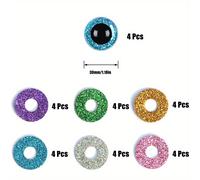 Compatibles con muñecas y osos de peluche - Ojos brillantes: Ojos de plástico con y junta, adecuados para manualidades DIY, animales de peluche, (para seguridad y )