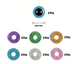 Compatibles con muñecas y osos de peluche - Ojos brillantes: Ojos de plástico con y junta, adecuados para manualidades DIY, animales de peluche, (para seguridad y )