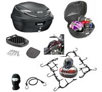 COMPATIBLES con SYM Jet X Maletero Superior para PORTAEQUIPAJES Trasero Moto Scooter B360 Tech 39LT+Plac Red/ARAÑA para 2 Cascos Jet-1 Casco Completo Completo/Modular