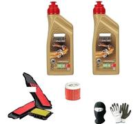 COMPATIBLES con Y AMAHA X-MAX 300 Servicio Completo Motor-Mantenimiento Cambio Aceite LUBRICANTE CASTROL Power 1 SINTÉTICO Racing 10W40 4T Aceite Super ACELERACIÓN+Filtro DE Aire