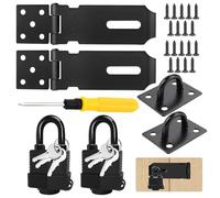 ComPDCVD 2 Juegos de Cerradura Puerta con Candado y Tornillos Pestillo Impermeable Candado Cerrojo de Acero Inoxidable Pestillo Puerta de Acero Inoxidable para Dormitorio Jardín Cajón Armario