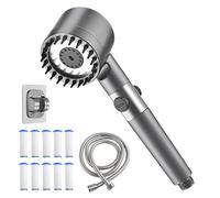 ComPDCVD Alcachofa de Ducha de Alta Presión Alcachofa Ducha Con Filtro Alcachofas Duchas Alta Presión con 1,5M Manguera y 10 Filtros Repuesto y soporte Cabezal Duchas Ahorro de Agua 3 Modos