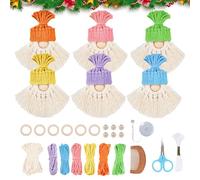 ComPDCVD Kit de Macrame de Navidad 6 Set Adornos de Macramé de Navidad Macrame Kit Navidads Decoraciones Navideñas Santa Claus DIY Navidads Adornos para Colgar en Casa Decorar(6 Color)
