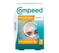 COMPEED Parche Anti-Granos, Tratamiento Acné, Uso Nocturno, Limpia, Absorbe y Exfolia, 7 uds.