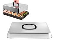 COMPEGNI DI FUNZIONE FORMAZIONE - coperchio a cupola a grillglia, copertura di cottura piatta in acciaio inossidabile | manico resistente al calore, strumenti per barbecue all'aperto, scioglimento