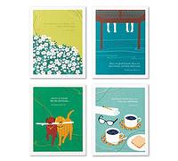 Compendium Positively Green - Tarjeta de amistad (4 unidades), diseño de Best of Friends (cuatro diseños diferentes; una tarjeta cada uno)
