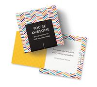 Compendium ThoughtFulls - Tarjetas desplegables, con texto en inglés You're Awesome, 30 tarjetas desplegables, cada una con un mensaje inspirador diferente en el interior