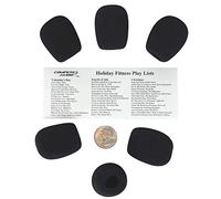 Compete Audio L6 - Parabrisas para micrófono de Espuma más Grande (Fundas de micrófono), Paquete de 6 Unidades para computadora de Escritorio/Auriculares para Instructor de Fitness/Gamer, Color Negro