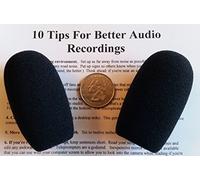 Compete Audio Parabrisas de micrófono grande CA555 (fundas de micrófono de espuma) (paquete de 2) para uso con micrófonos de mini escopeta, auriculares más grandes y micrófonos de escritorio