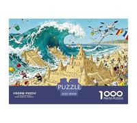 Competencia de Castillos de Arena Puzzle De Madera Impermeable DIY Puzzles De 1000 Piezas Regalos para Adultos Colorido Rompecabezas Decoración del Hogar