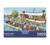 Competencia de Rema Canal Puzzle De Madera Impermeable DIY Puzzles De 1000 Piezas para Adultos Colorido Rompecabezas para Decoración del Hogar
