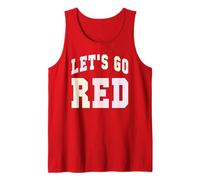 Competición por Equipos Retro Let's GO Red War Game Day Spirit Week Camiseta sin Mangas