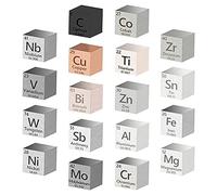 Comphic 18 piezas de densidad cúbica elementos cubo 99,99% alta pureza, colección de la tabla periódica de los elementos (0,39 pulgadas/10 Mm)