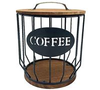 Comphic Cesta de Almacenamiento de CáPsulas de Café Huecas Soporte Organizador de CáPsulas de Café de Frutas para el Hogar Café Hotel Negro