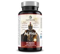 Complejo Altamente Concentrado con Maca, Tribulus, Fenogreco, Ginkgo, Co-Q10, Piperina. Fuerza + Resistencia + Energía. Pre-entreno. 60 capsulas veganas - ALPHA