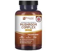 Complejo avanzado de hongos 2000 mg | Una mezcla excelente de 6 hongos: melena de león, chaga, cordyceps, shiitake, reishi y maitake con pimienta negra | 120 tabletas veganas de alta potencia