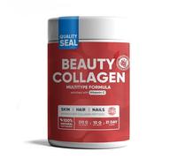 Complejo de belleza multicolágeno: Beauty Booster hidrolizado colágeno en polvo con sabor a bayas, fórmula natural multitipo con péptidos de colágeno tipo 1 y 3 y vitamina C (210 g, baya)