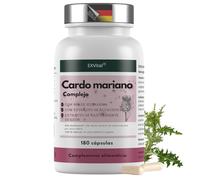 Complejo de cardo mariano con alcachofa y diente de león, 180 cápsulas, Alta concentración con un 80% de silimarina, 250 mg de extracto de cardo mariano por cápsula, apto para veganos y sin aditivos