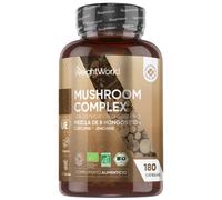 Complejo de Hongos Orgánico - Fórmula con Hongo Melena de León, Reishi y Cordyceps - 180 Cápsulas