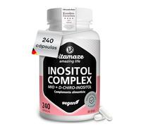 Complejo de Inositol 240 Cápsulas (80 días), 2100mg Myo-Inositol + D-Chiro-Inositol. Equilibrio hormonal y PCOS. Vitamina B6, B9 & Cromo - Vegano, Sin Aditivos. Fabricado en Alemania