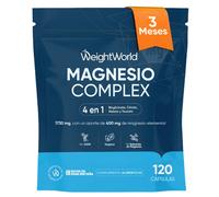 Magnesio Complex 1730mg, 120 Cápsulas Veganas, 400mg de Magnesio Elemental - 2 Meses de Suministro, Con Bisglicinato, Citrato, Malato y Taurato - Sin Estearato de Magnesio ni OGM