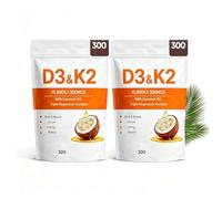 Complejo de magnesio, vitamina D3 y vitamina K2, 300 unidades, 2 envases | 10000Iu