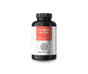 Complejo de Yodo NATURE LOVE® - 180 cápsulas - con yodo, selenio, L-tirosina, vitaminas B y D - yodo natural de algas pardas (kelp) - para 6 meses - alta dosificación, vegano y probado en laboratorio