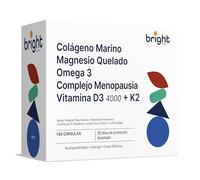 Complejo Menopausia con Colágeno Marino, Magnesio Quelado, Omega 3 y Vitamina D3 4000 + K2 - Equilibrio Hormonal y Salud Ósea - 140 Cápsulas | 28 Días