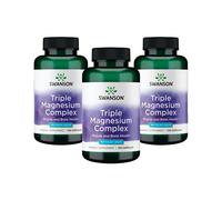 Complejo Triple Magnesio 400mg Pack 3 x 100 Cápsulas Swanson