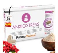 Complemento Alimenticio Anxiostress Duplo 15 Comprimidos - Pastillas Apoyo Sistema Nervioso - Extractos Magnesio, Ashwagandha y L-Teanina - Apoya Relajación y Equilibrio Emocional - Prisma Natural