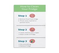 Complete Guide to Cleaning Your Fridge and Freezer Kitchen Tips Poster Canvas Painting Wall Art for Home Decor(Framed,16x24inch(40x60cm))
