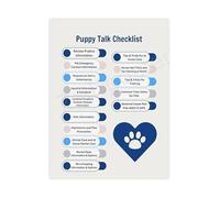 Complete Puppy Care Guide Poster for Veterinary Clinic Training Tool Canvas Wall Art for New Dog Owner Home Decor(Framed,08x12inch(20x30cm))