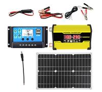 Complete Solar System - 18W 12V Solar Panel Kit With 300W Inverter, 30A Charge Controller, 2 USB Ports LED Display | DC 12V To AC 110V/220V Power Converter For Home RV Camping Backup