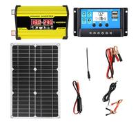 Complete Solar System - Inverter de 300 W con 2 puertos USB | 2 V/220 V/110 V | 18 W 12 V Solars Panel 300 W Inverter Power Charger | DC 12 V TB AC 110 V/220 V Solar Power Converter 30 A Controller